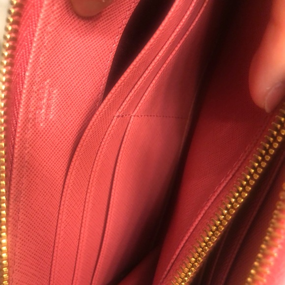 Prada Pink Saffiano Zip Around Wallet - Picture 5 of 12